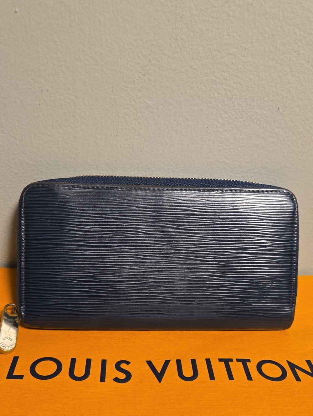 Louis Vuitton Navy Epi Leather Zip-Around Wallet